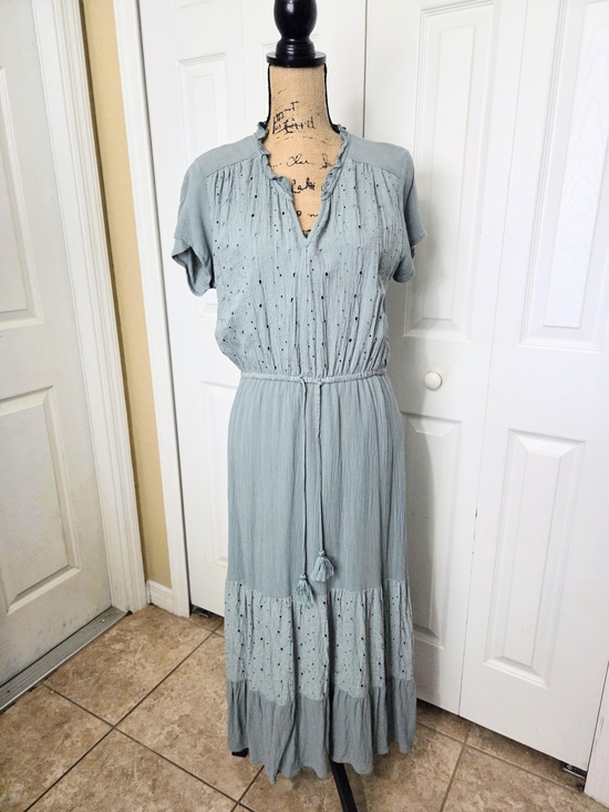 Sonoma Dresses & Skirts - Sonoma Light Sage Boho Tiered Dress with Tassel Tie